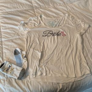 Betsey johnson bride T-shirt and bride socks (no brand)